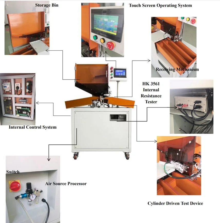 5 Channel Automatic Sorter Machine for 18650 Battery Packing